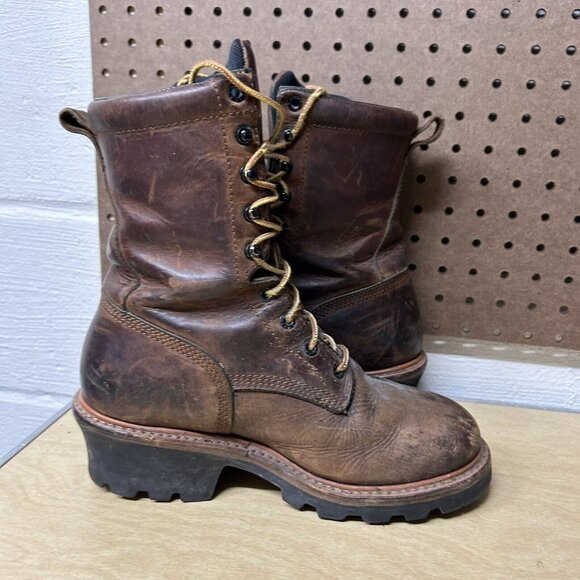 Red Wing Men’s LoggerMax Brown Leather Logger Boots 9” Waterproof Size 7 D 620 - Picture 6 of 9